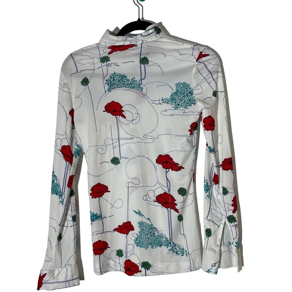 VINTAGE 70s floral pattern button up shirt, Size US XS - Picture 2 of 2